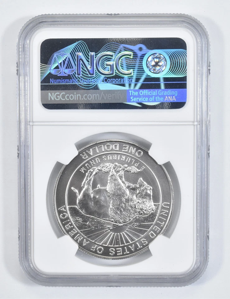 1999 P Yellowstone Park Commemorative Silver Dollar NGC MS70 - Image 2 of 4