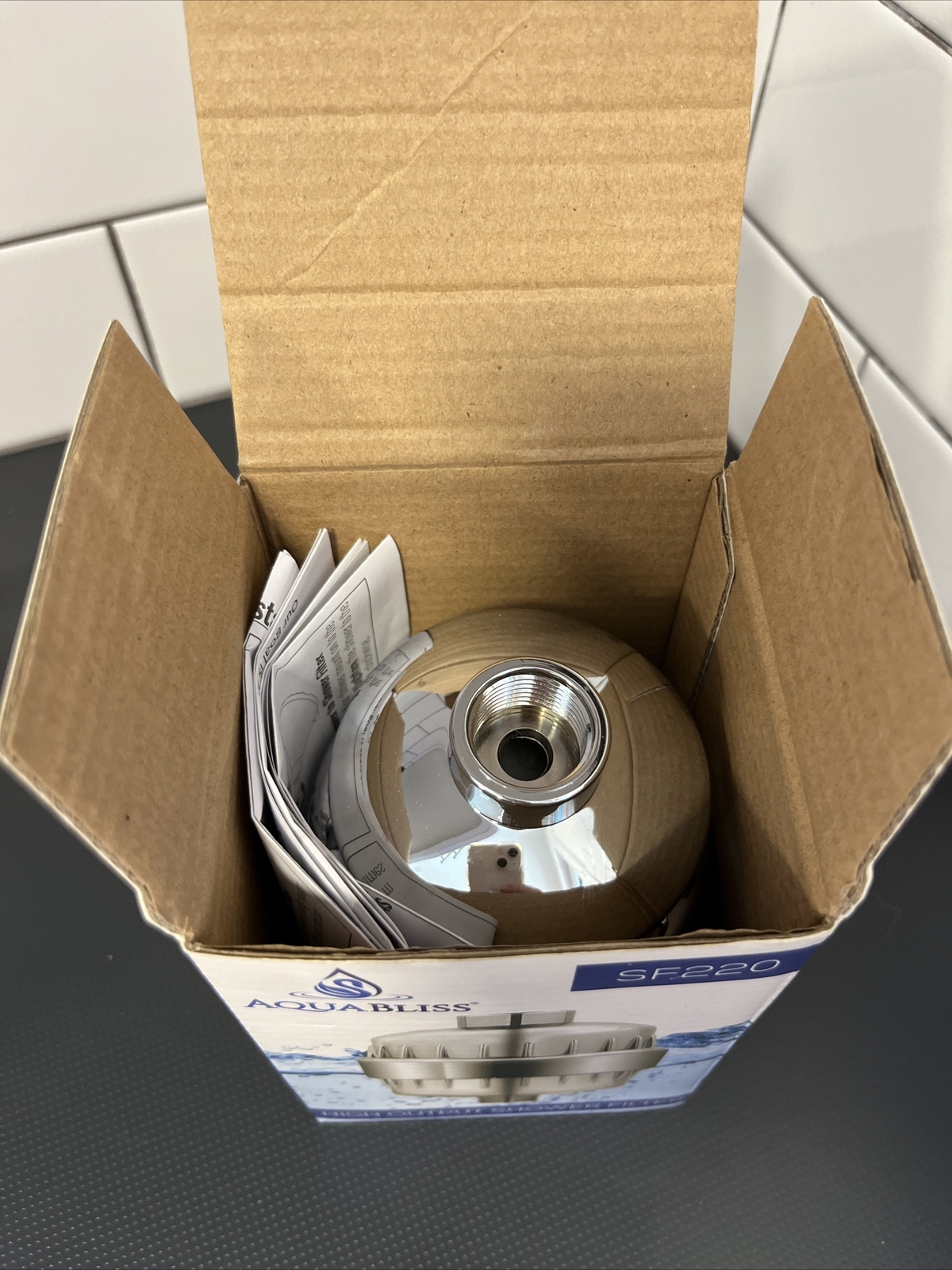 AquaBliss SF220 High Output Shower Filter Universal Chrome New In Box