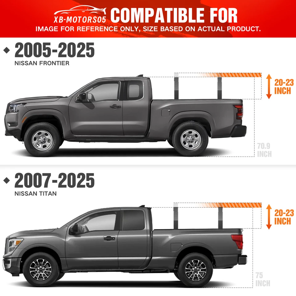 Overland Bed Racks Cargo Carrier for 07-25 Nissan Titan& 05-2025 Nissan Frontier Foto 2 de 4