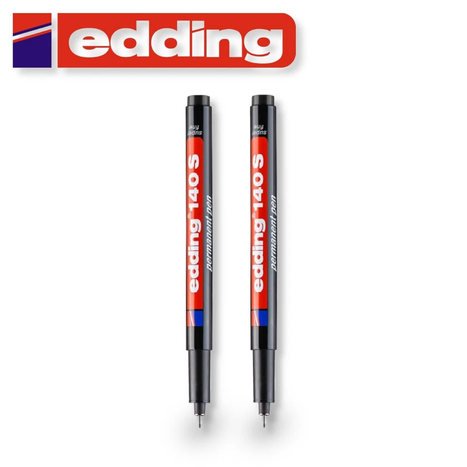 Edding 140 S Faserstift schwarz permanent Folienschreiber Marker 0,3mm 2 Stück