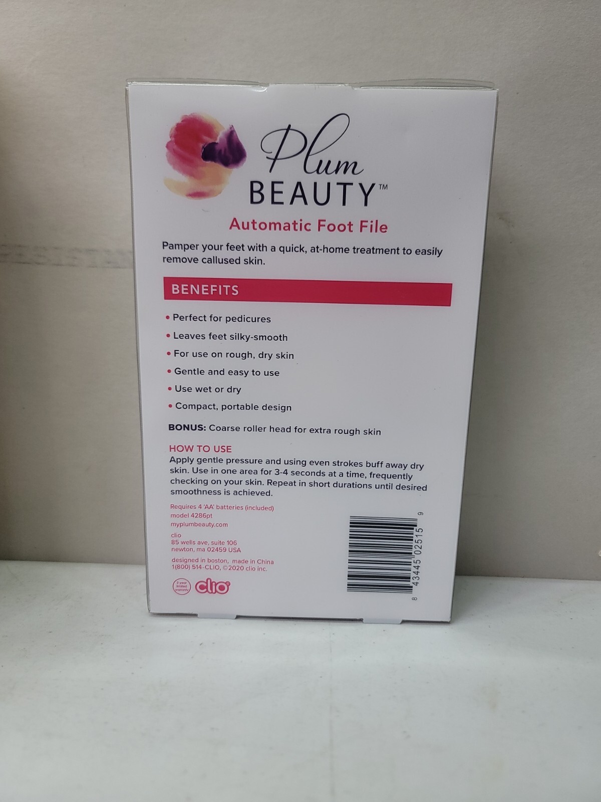 Plum Beauty Automatic Foot File At Home Pedicure File 843445025159 eBay