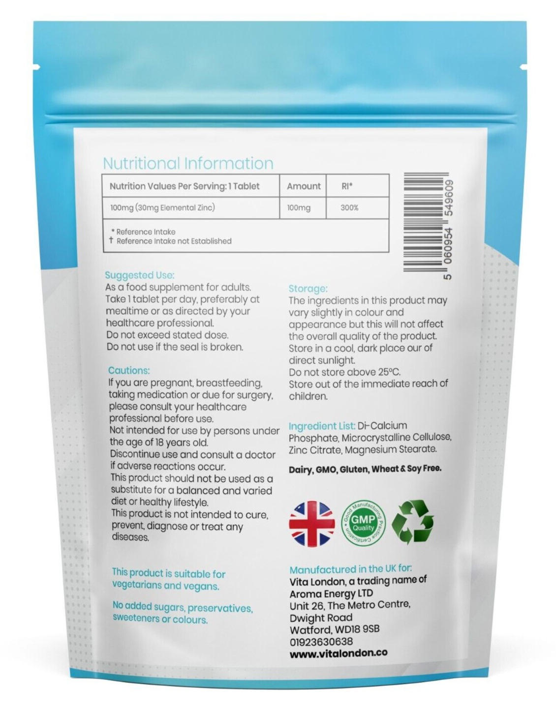 Zinc Tablets 100mg 120 High Strength Zinc Citrate Tablets Immune Health Acne eBay