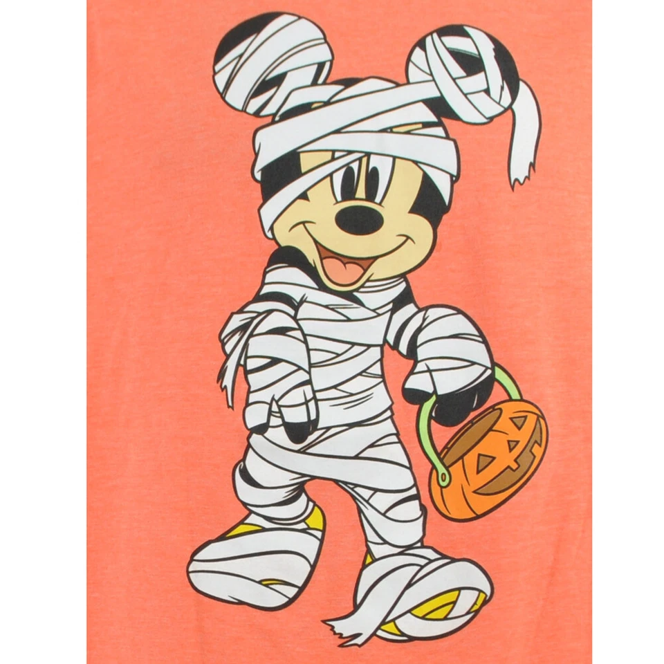 Camiseta Camiseta Disney Mickey Mouse Dibujos Animados Halloween Momia Naranja Adultos Hombres Foto 2 de 3