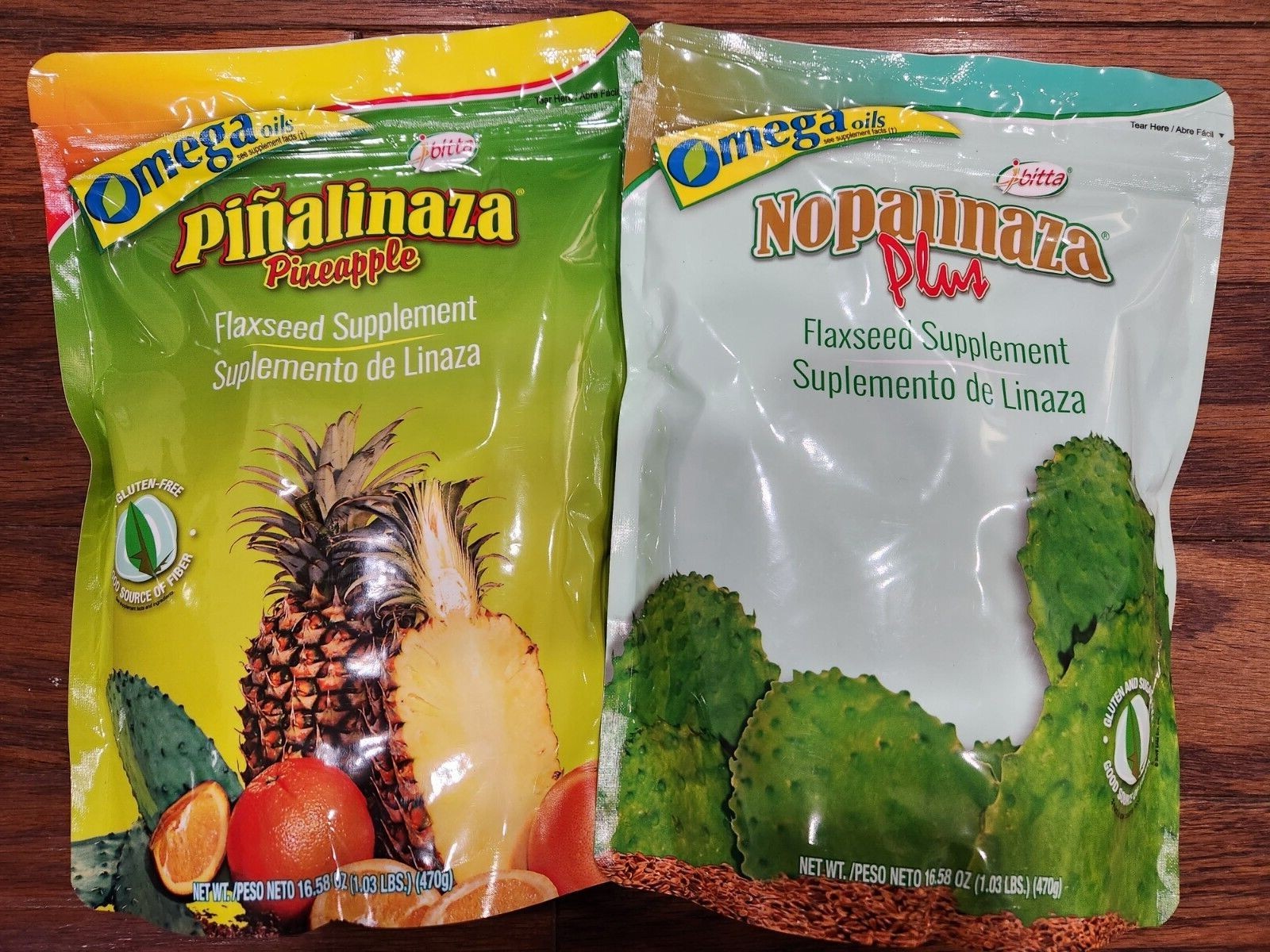 NEW OMEGA OILS IBITTA NOPALINAZA PLUS & PIÑALINAZA FLAX SEED SUPPLEMENT