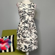 J Crew Leaf Printed Textured Cotton Sleeveless Sheath Dress 4
