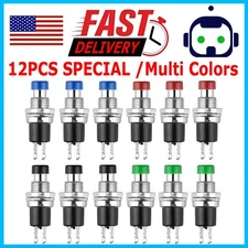 12Pcs Universal 1A 250V AC 2 Pins SPST Momentary Push Button On Off Micro Switch