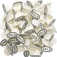 Oval Sold Tags 7/8" x 3/4" Dia. Pack of 100