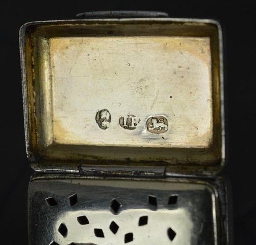 Caja de vinagreta de plata georgiana 1823 de John Bettridge - Imagen 4 de 9