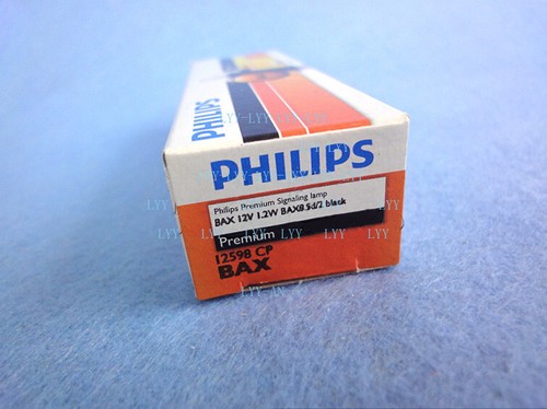 10pcs PHILIPS 12598 12V 1.2W BAX8.5d/2 premium signaling lamp car light bulb - Picture 2 of 3