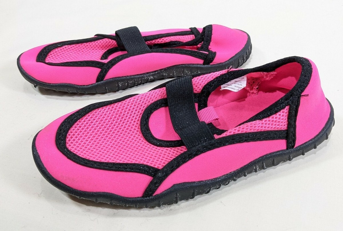 WONDER NATION Girl's Pink w/ Black Foot Protecting Water Shoes