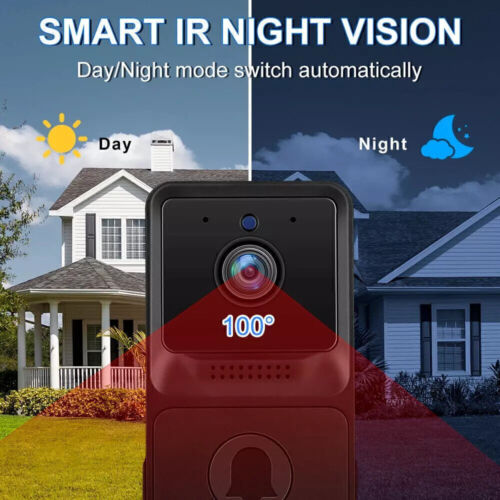 Smart Wireless Video Doorbell Phone Security Camera WiFi Door Bell Ring Intercom - Picture 4 of 13