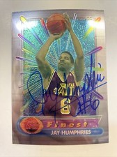 1995-96 Topps Finest Jay Humphries Autographed Card #307 Utah Jazz A-387