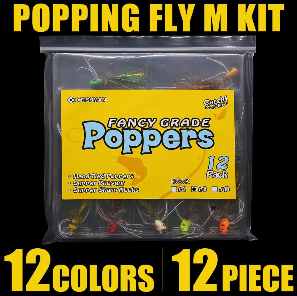 Popper-Flies-For-Fly-Fishing-Topwater-Panfish-Bluegill-Bass-Poppers Flies Bugs L - Image 7
