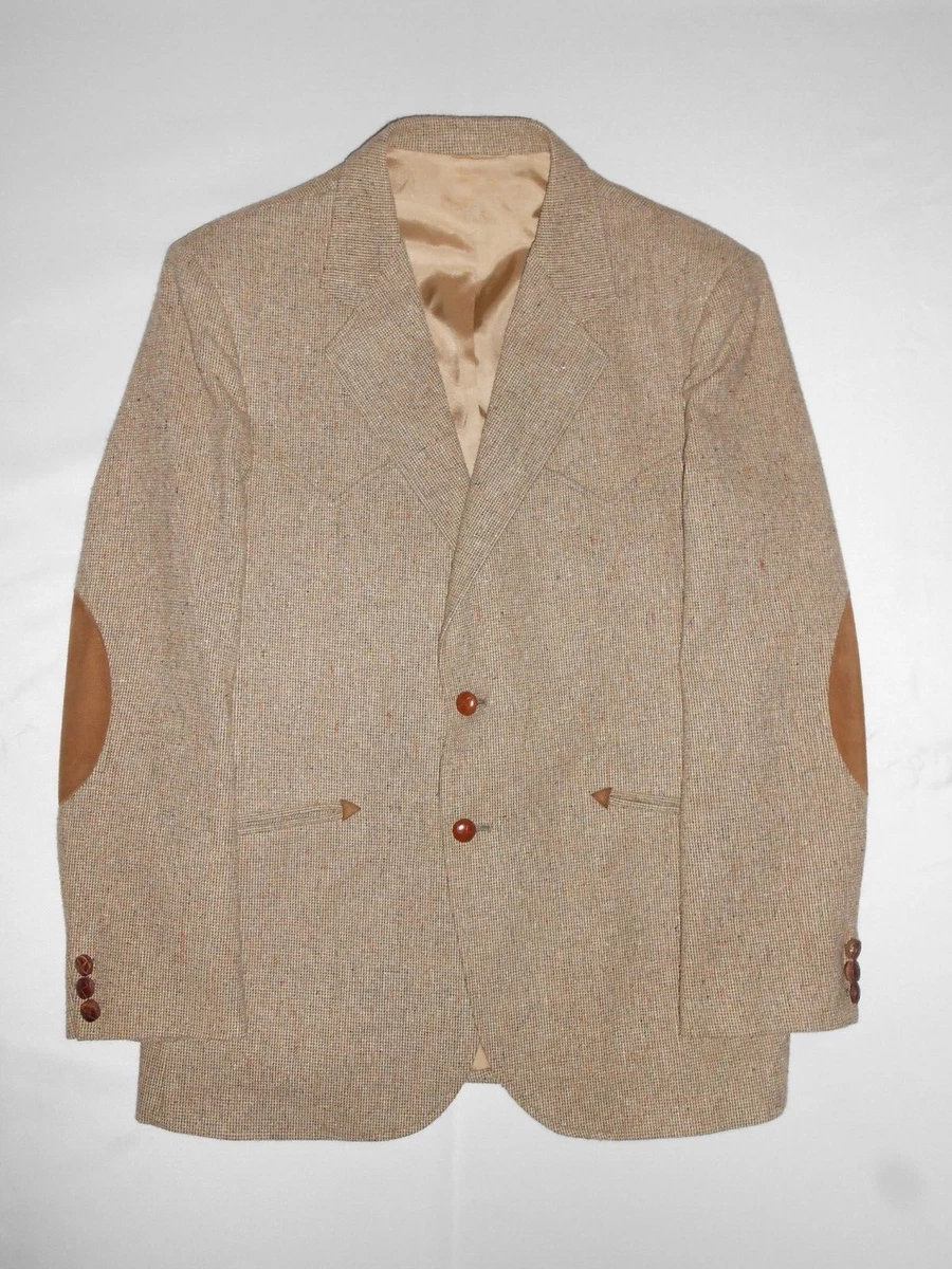 Veste Blazer Vintage écossais Tweed Dog Tooth – Taille 40 REG – Années 1960 – Vert Mousse