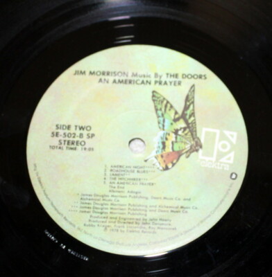 American Prayer Jim Morrison The Doors LP Record ~ 1978