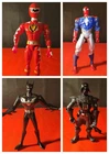 VTG 4 PIECE ACTION FIGURE LOT: DARTH VADER,  SPIDERMAN, RED POWER RANGER, BATMAN