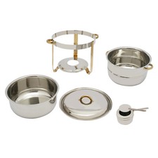 14.2 Qt. Round Food Chafer Catering Chafing Dish, Stainless Steel Deep Soup Pot