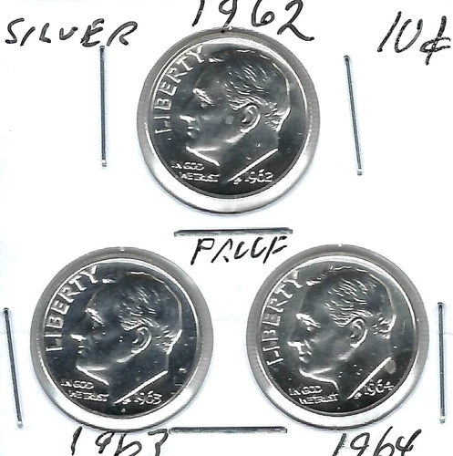 1962+1963+1964 Three Proof Silver Roosevelt Dimes!