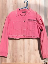 Shein X Hello Kitty  Cropped Denim Jacket Size Large
