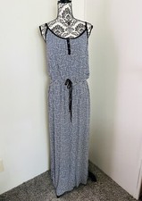 Calvin Klein Jeans Women’s Blue Henley Sleeveless Drawstring Maxi Dress Size L