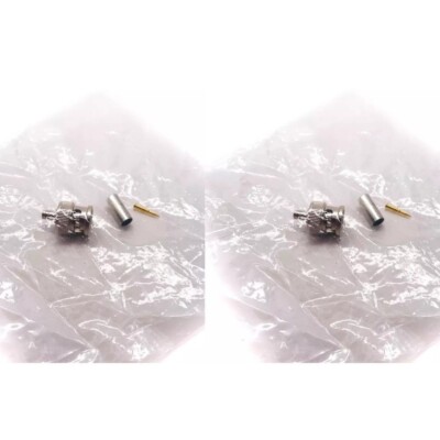 2 pcs BNC Plug Connector Crimp ST Cable Mount