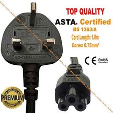 For LG TV Television 1.8m AC Power Adapter Supply Clover Cable Cord Lead UK Plug