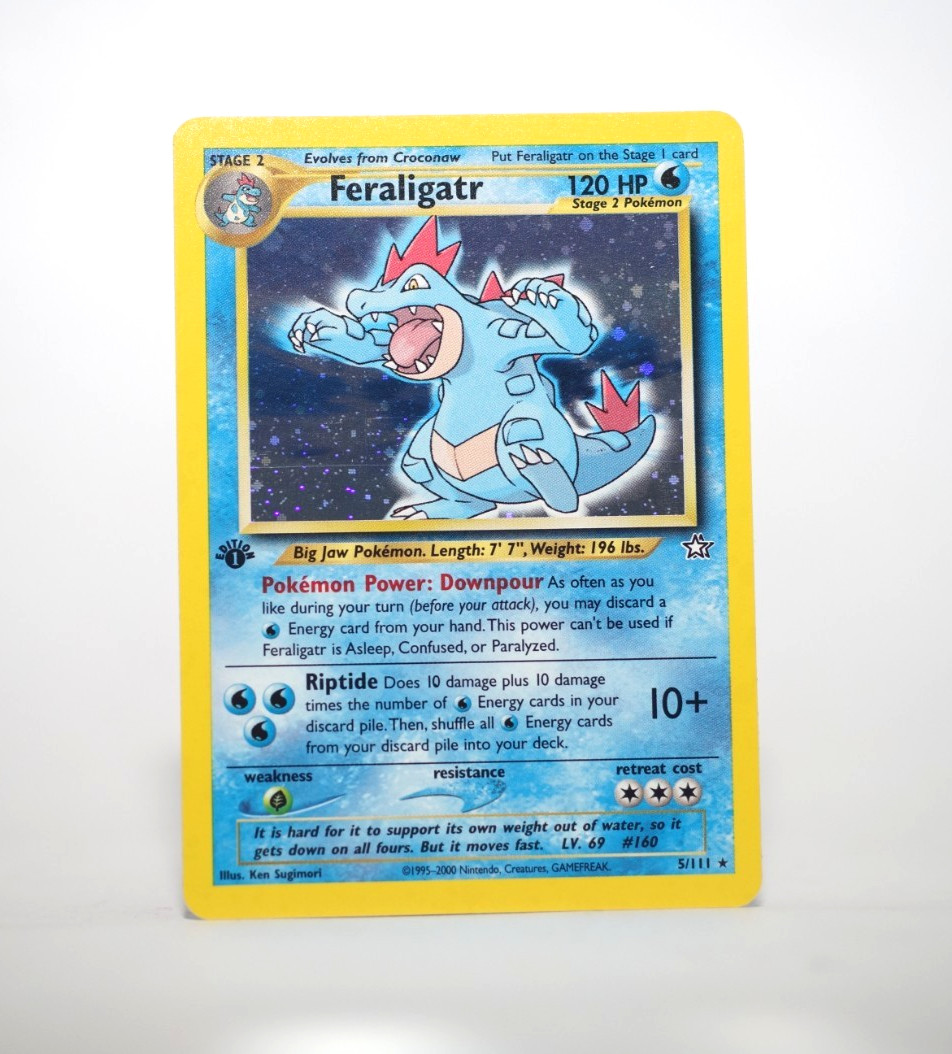 NEAR MINT Feraligatr Pokemon Neo Genesis 1st Edition Holo 5/111