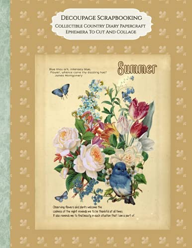Decoupage Scrapbooking Collectible Country Diary Papercraft Ephemera To Cut .