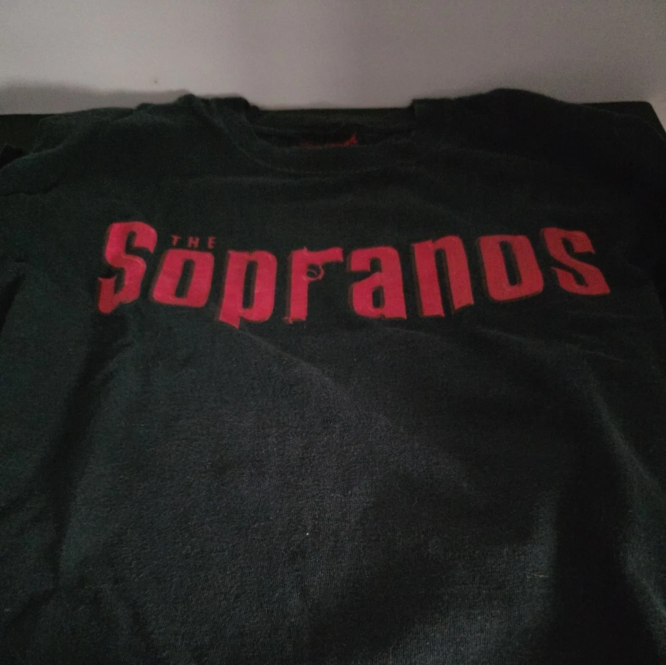 Camiseta De Colección Y2K Los Soprano HBO Promo Logo Negra Cuello Redondo Para Hombres Talla Grande Foto 2 de 2