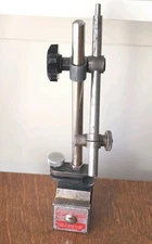 L. S. Starrett No. 657 Magnetic Base Holder w/Post, Rod & (2) Snugs/Clamp USA