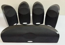 Polk Audio TL-1  Set of 4 Satellite Speakers and 1 Center Channel Black EUC