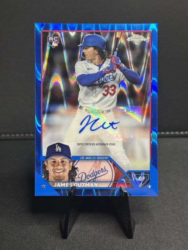 2023 Topps Chrome Update James Outman Auto /150 Blue Raywave #AC-JOU (RC, AU)