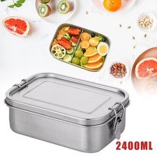 Auslaufsicher Edelstahl Bento Box 2400ml Mit Fächern Lunchbox