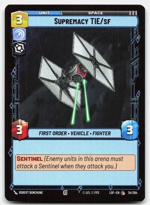 Supremacy TIE/sf 034/264 LOF Star Wars Unlimited Common NM
