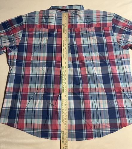 IZOD Men’s Sz 3X Big/Tall S/S Breeze Stretch Wicking Quick Dry Blue Plaid *NWT* - Picture 13 of 14