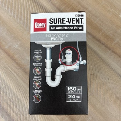 OATEY 39016 USA MADE 2'' 1 1/2'' SURE VENT PLUMBING AIR ADMITTANCE PVC