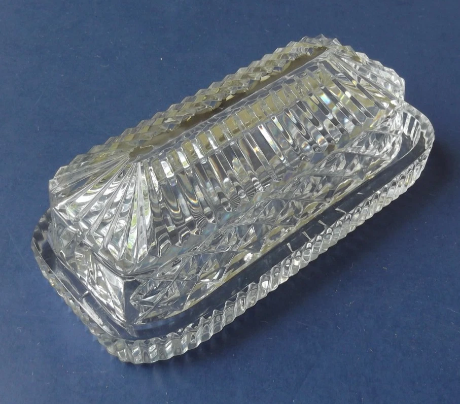 Heavy Waterford Crystal 1/4 lb. Butter Dish - 7-3/8" Long - Old Gothic Mark
Opens in a new window or