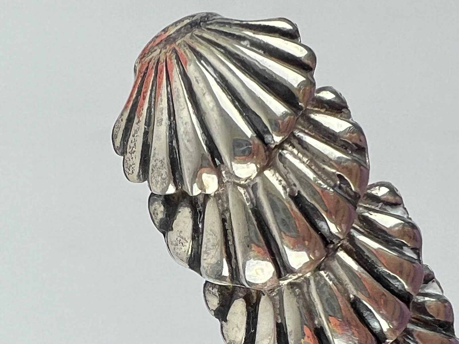 Vintage 925 Sterling Silver 9g Mexico Hair Barrette Clip 6 Clam Shells 2 1/4"