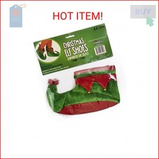 KINREX Christmas Elf Shoes Costume - Plush Elf Shoes for Kids and Adults - Green