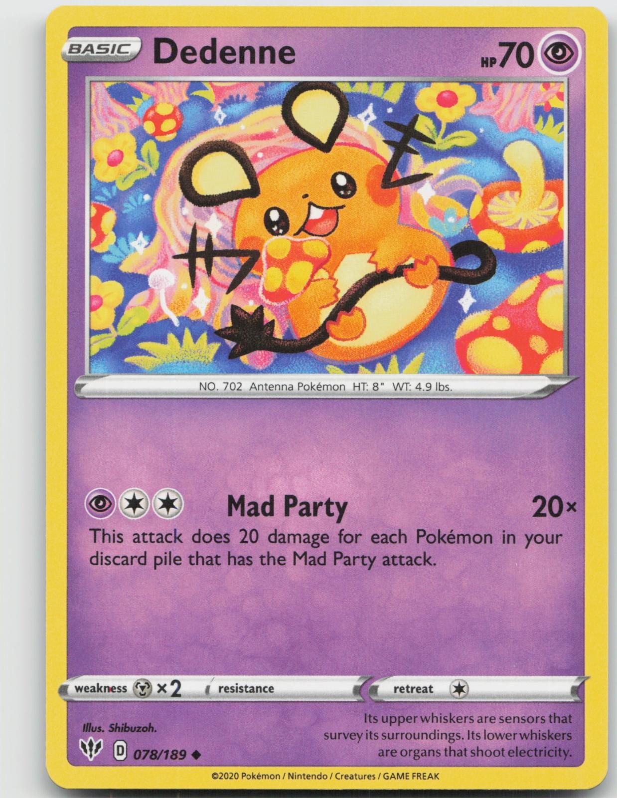 Dedenne 078/189 Uncommon Darkness Ablaze Pokemon Near Mint