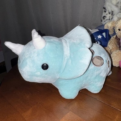 Bellzi  Seri Chibi Kawaii Triceratops Plush Blue Dinosaur 12  Super Soft Toy