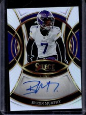 2025 Panini Select Byron Murphy Signatures Silver Prizm Auto #SP-BMY Vikings