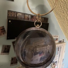Clear Round Evening Bag with Gold Kiss Lock, ...