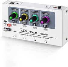PH400 4-Channel Headphone Amp with 8 Output Ports, 3.5Mm  6.35Mm Jacks, Mono...