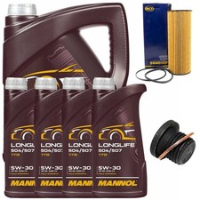 Motoröl Filter Set MANNOL 5W30 API SN 9 Liter + Schraube für Audi A6 VW Phaeton 