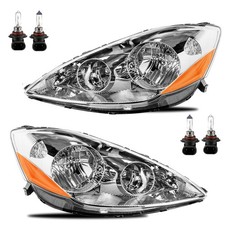 Chrome Amber Side Headlights Headlamps For 2006-2010 Toyota Sienna Lr Wbulbs Chrome Amber Side Headlights Headlamps For 2006-2010 Toyota Sienna Lr Wbulbs