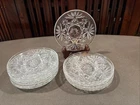 12 VTG Glass 4 1/2” Anchor Hocking EAPC Star of David Coasters Snack Dish