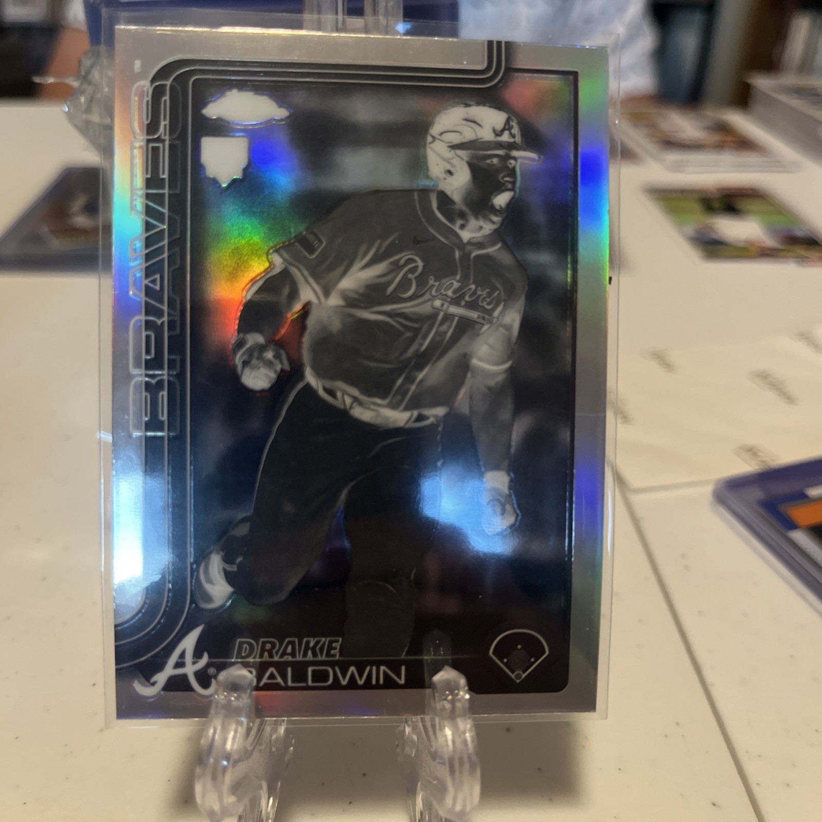 2025 Topps Chrome Update Drake Baldwin Negative Refractor SP Rookie Card USC96