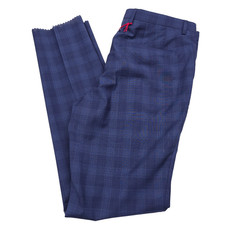 Hugo Boss Hesten 232x Wool Suit Pants Mens 38R Extra Slim Performance Blue Plaid