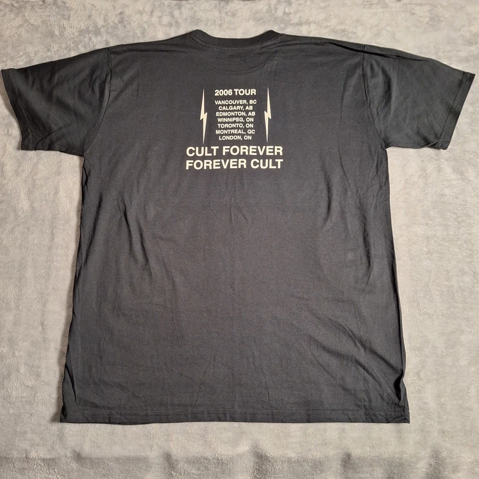 Camiseta The Cult 2006 gira por Estados Unidos XL negra manga corta gráfica mercancía de concierto Foto 4 de 4
